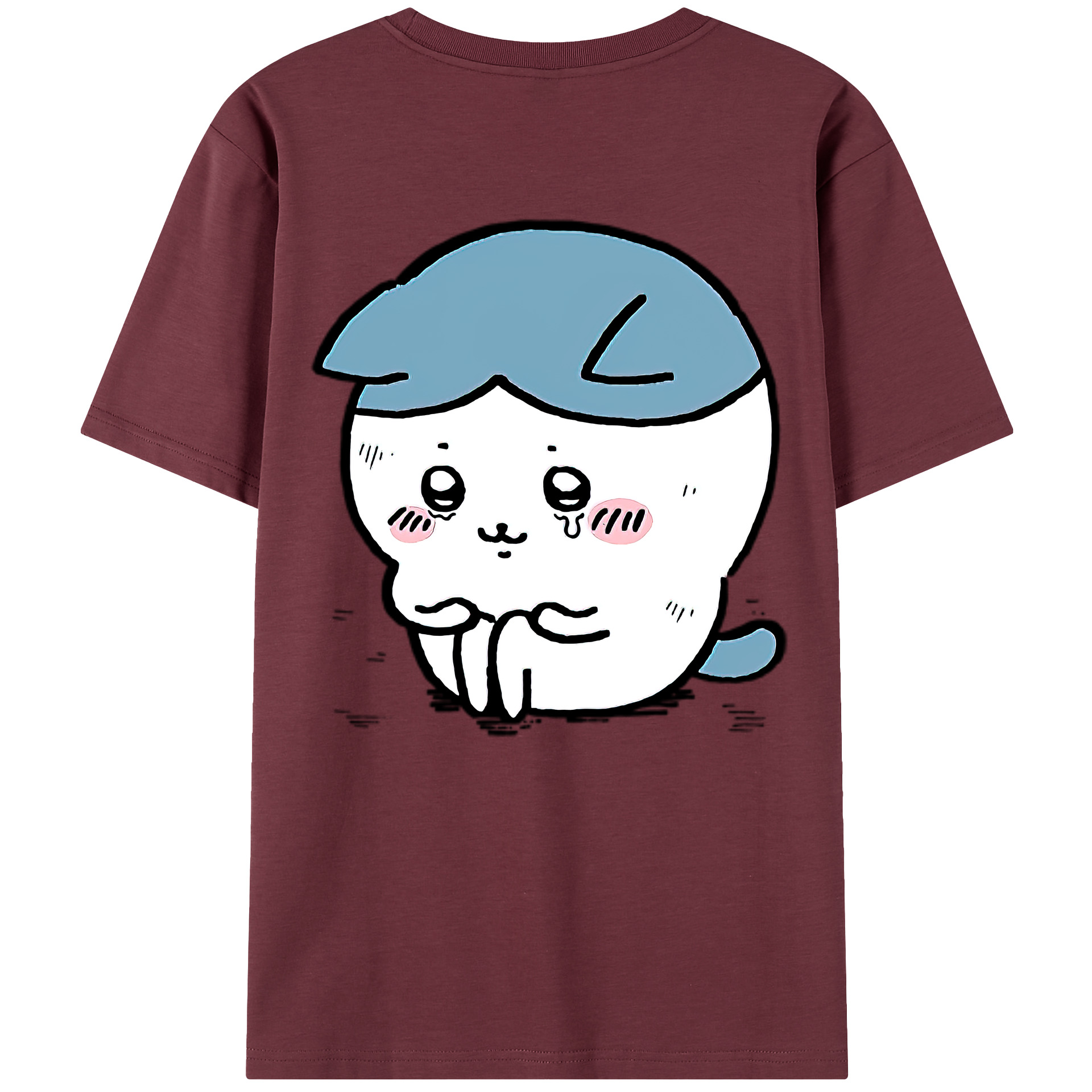 （画像用） ちいかわ ハチワレ Chii-kawa hachiware 綿100％半袖Tシャツ（背面プリント）